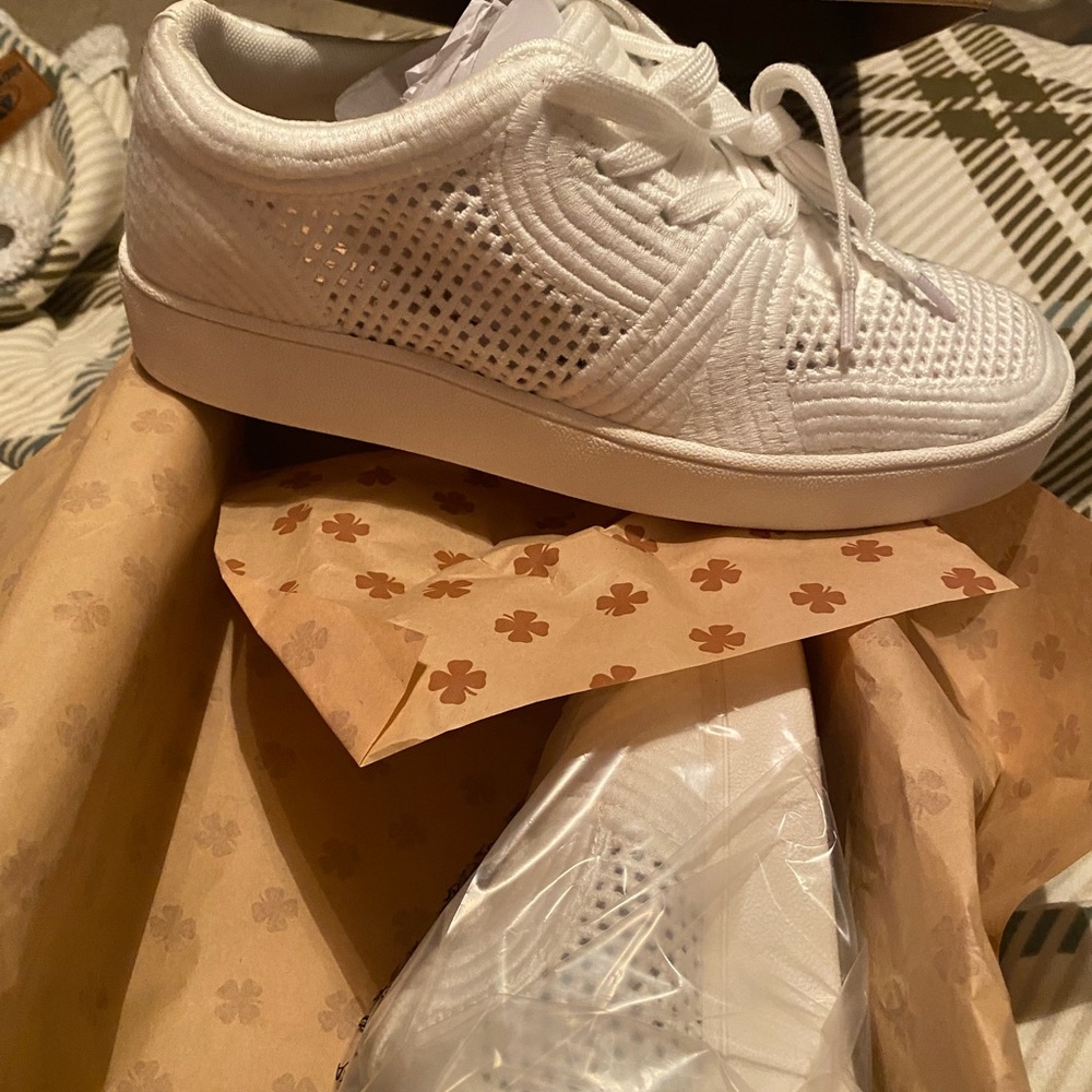 Lucky Brand White Perforated Sneakers